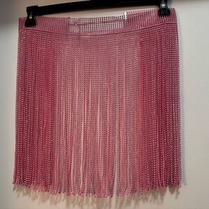 Pink Fringe Skirt